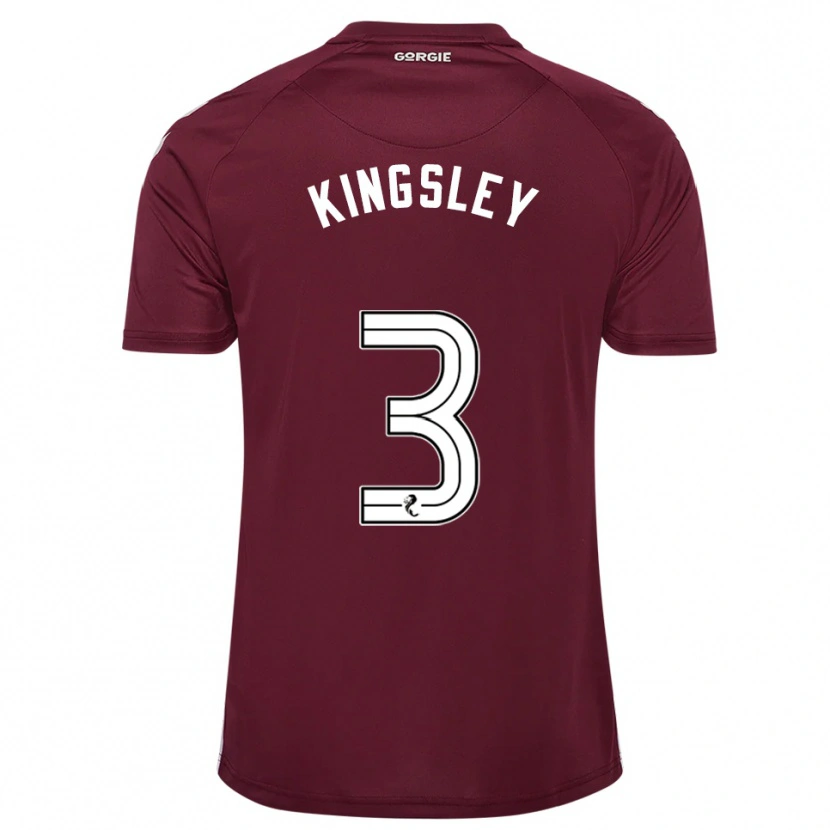 Danxen Børn Stephen Kingsley #3 Burgunder Hvid Hjemmebane Spillertrøjer 2025/26 Trøje T-Shirt