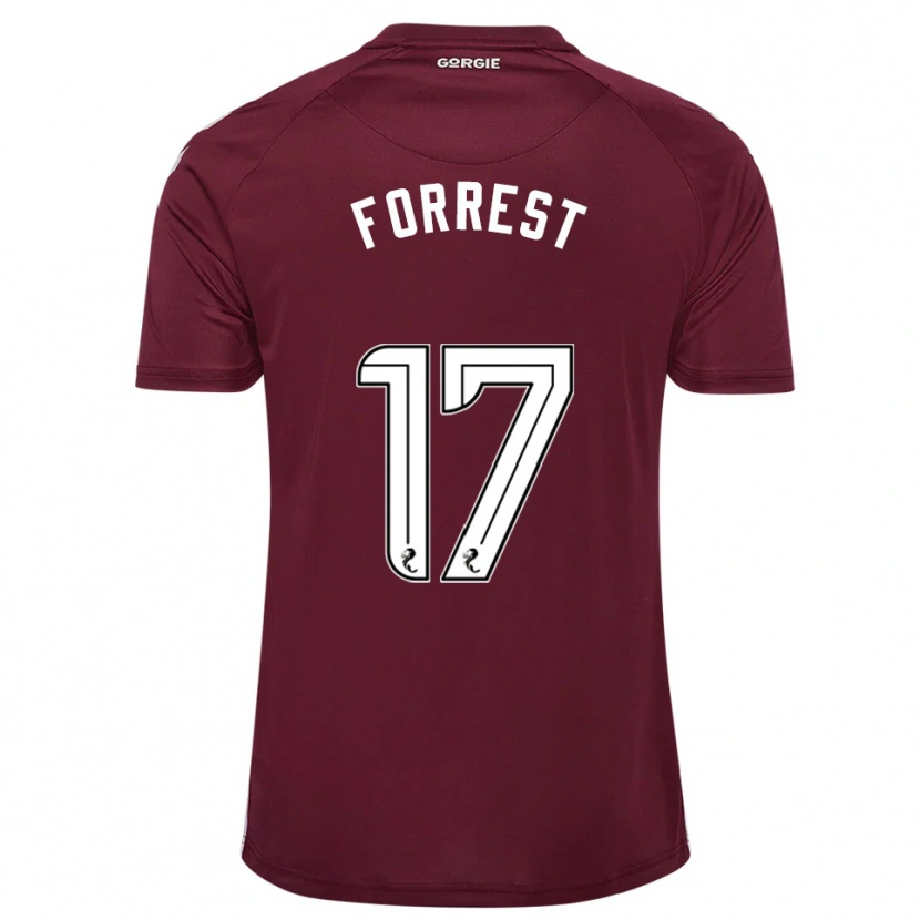 Danxen Børn Alan Forrest #17 Burgunder Hvid Hjemmebane Spillertrøjer 2025/26 Trøje T-Shirt