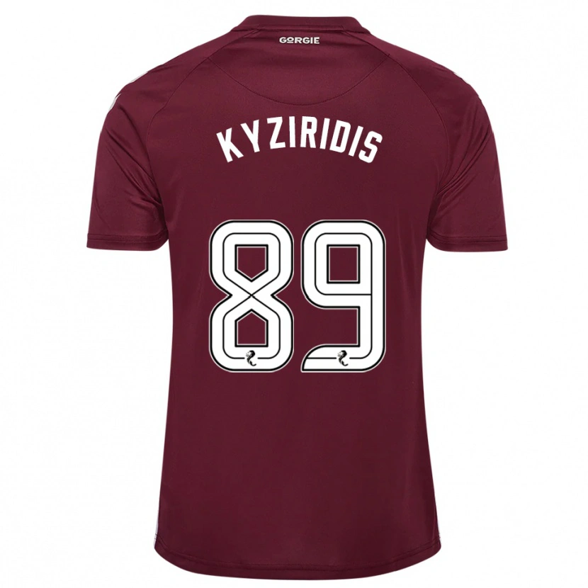 Danxen Børn Alexandros Kyziridis #89 Burgunder Hvid Hjemmebane Spillertrøjer 2025/26 Trøje T-Shirt