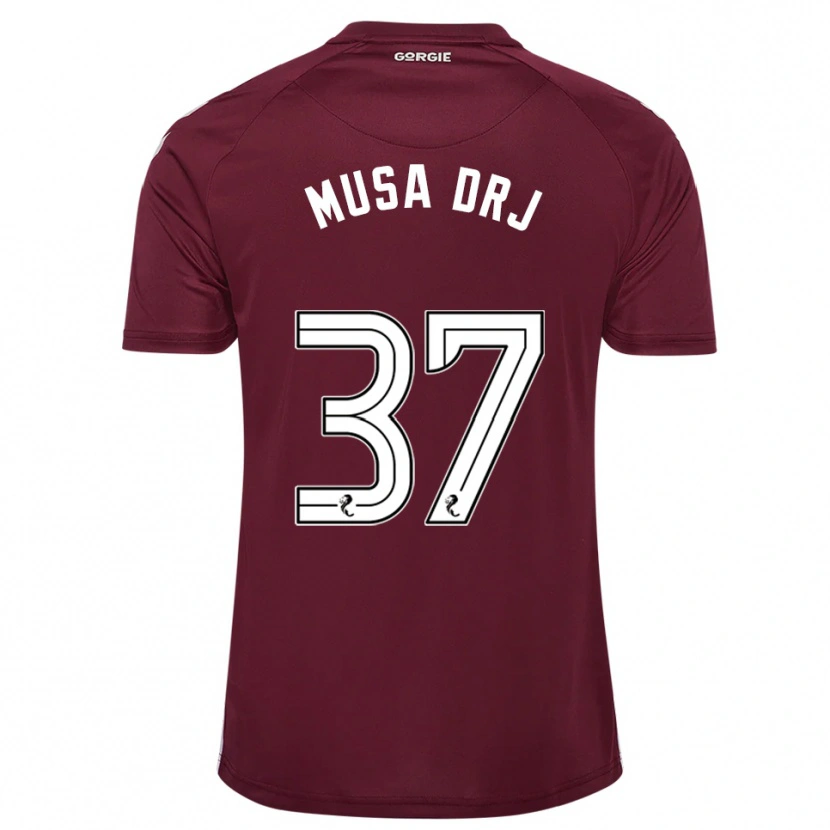 Danxen Børn Musa Drammeh #37 Burgunder Hvid Hjemmebane Spillertrøjer 2025/26 Trøje T-Shirt