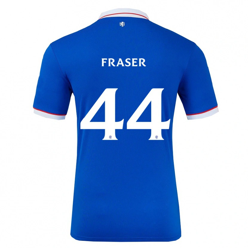 Danxen Børn Robbie Fraser #44 Blå Hvid Hjemmebane Spillertrøjer 2025/26 Trøje T-Shirt