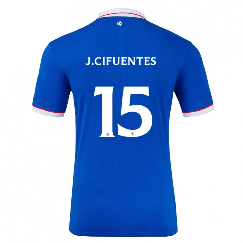 Danxen Børn José Cifuentes #15 Blå Hvid Hjemmebane Spillertrøjer 2025/26 Trøje T-Shirt
