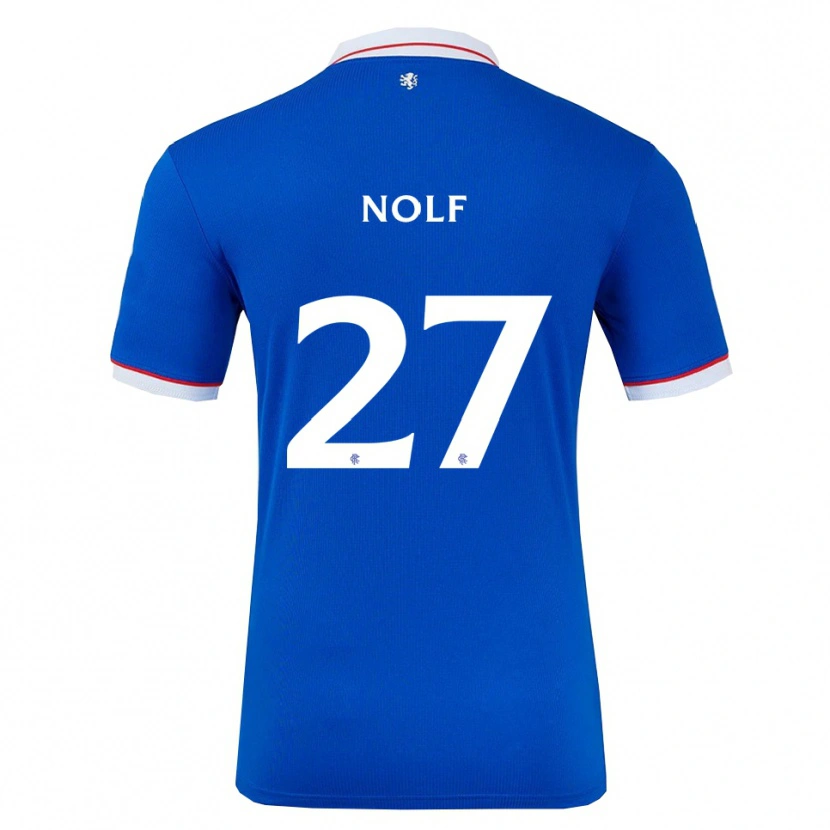 Danxen Børn Madeline Nolf #27 Blå Hvid Hjemmebane Spillertrøjer 2025/26 Trøje T-Shirt