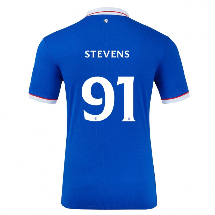 Danxen Børn Archie Stevens #91 Blå Hvid Hjemmebane Spillertrøjer 2025/26 Trøje T-Shirt