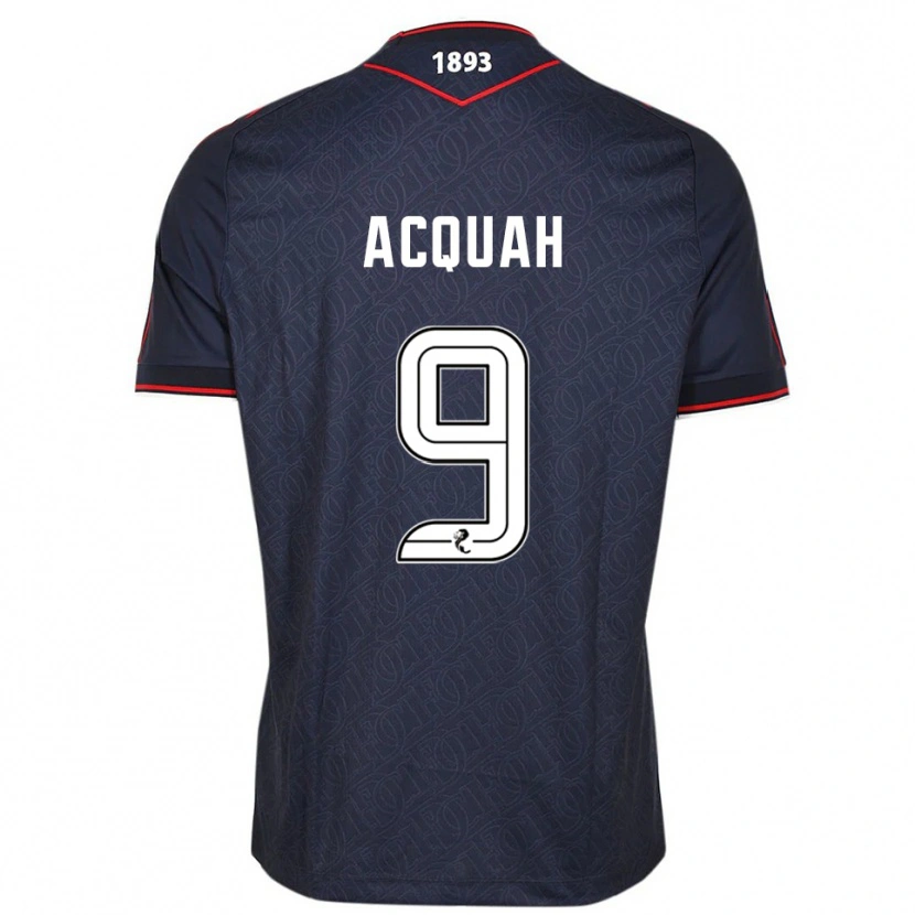 Danxen Børn Emile Acquah #9 Marineblå Hvid Hjemmebane Spillertrøjer 2025/26 Trøje T-Shirt