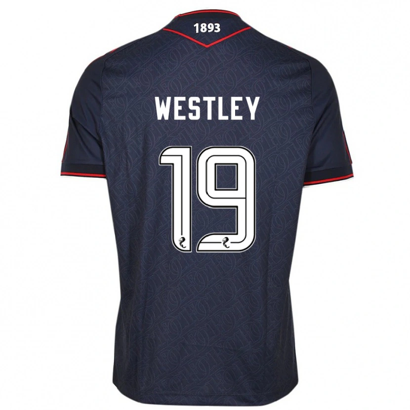 Danxen Børn Joe Westley #19 Marineblå Hvid Hjemmebane Spillertrøjer 2025/26 Trøje T-Shirt
