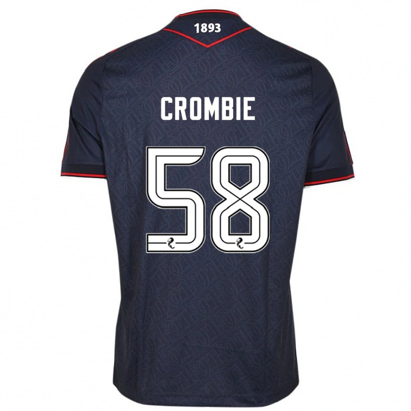 Danxen Børn Ethan Crombie #58 Marineblå Hvid Hjemmebane Spillertrøjer 2025/26 Trøje T-Shirt