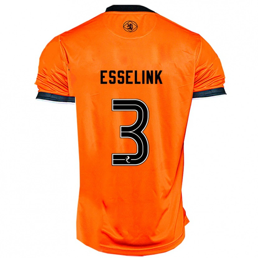 Danxen Børn Bert Esselink #3 Orange Sort Hjemmebane Spillertrøjer 2025/26 Trøje T-Shirt