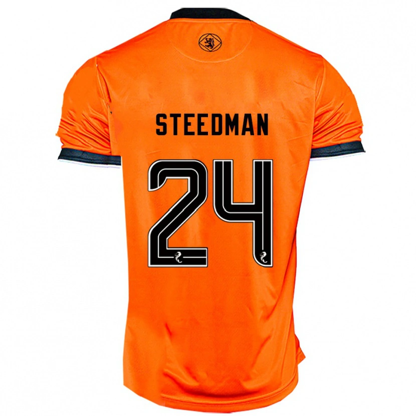 Danxen Børn Laura Steedman #24 Orange Sort Hjemmebane Spillertrøjer 2025/26 Trøje T-Shirt