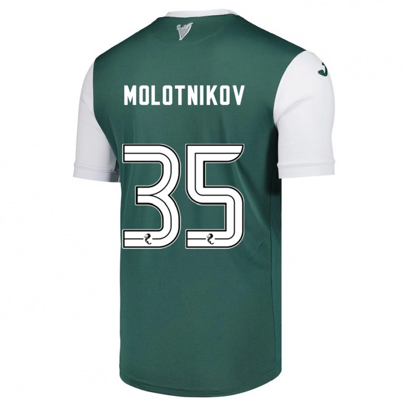 Danxen Børn Rudi Molotnikov #35 Grøn Hvid Hjemmebane Spillertrøjer 2025/26 Trøje T-Shirt