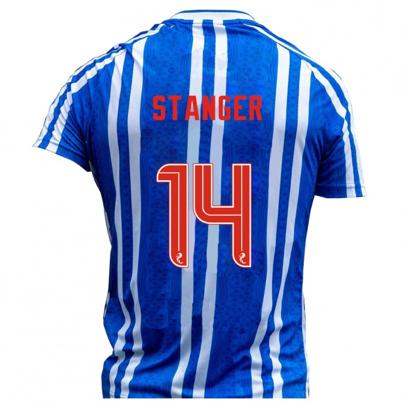 Danxen Børn George Stanger #14 Blå Hvid Hjemmebane Spillertrøjer 2025/26 Trøje T-Shirt