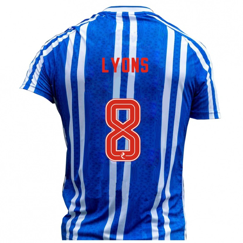 Danxen Børn Brad Lyons #8 Blå Hvid Hjemmebane Spillertrøjer 2025/26 Trøje T-Shirt
