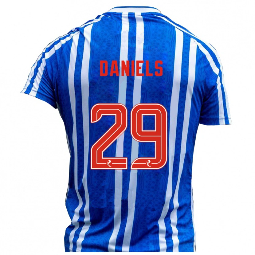 Danxen Børn Djenairo Daniels #29 Blå Hvid Hjemmebane Spillertrøjer 2025/26 Trøje T-Shirt