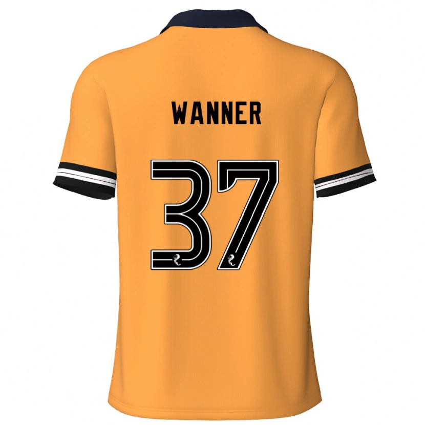 Danxen Børn Jannik Wanner #37 Gul Sort Hjemmebane Spillertrøjer 2025/26 Trøje T-Shirt