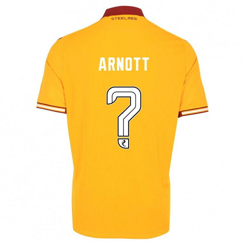 Danxen Børn Andrew Arnott #0 Gul Burgunder Hjemmebane Spillertrøjer 2025/26 Trøje T-Shirt