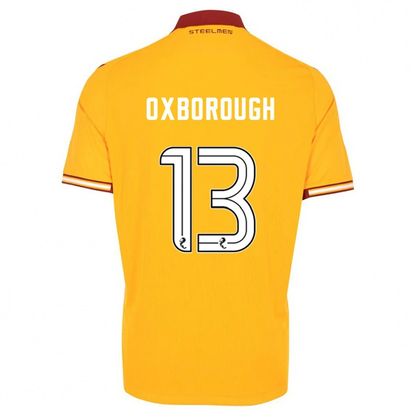 Danxen Børn Aston Oxborough #13 Gul Burgunder Hjemmebane Spillertrøjer 2025/26 Trøje T-Shirt