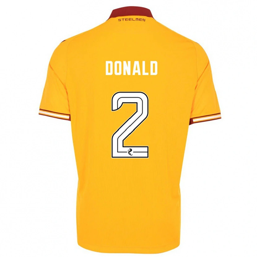 Danxen Børn Eve Donald #2 Gul Burgunder Hjemmebane Spillertrøjer 2025/26 Trøje T-Shirt