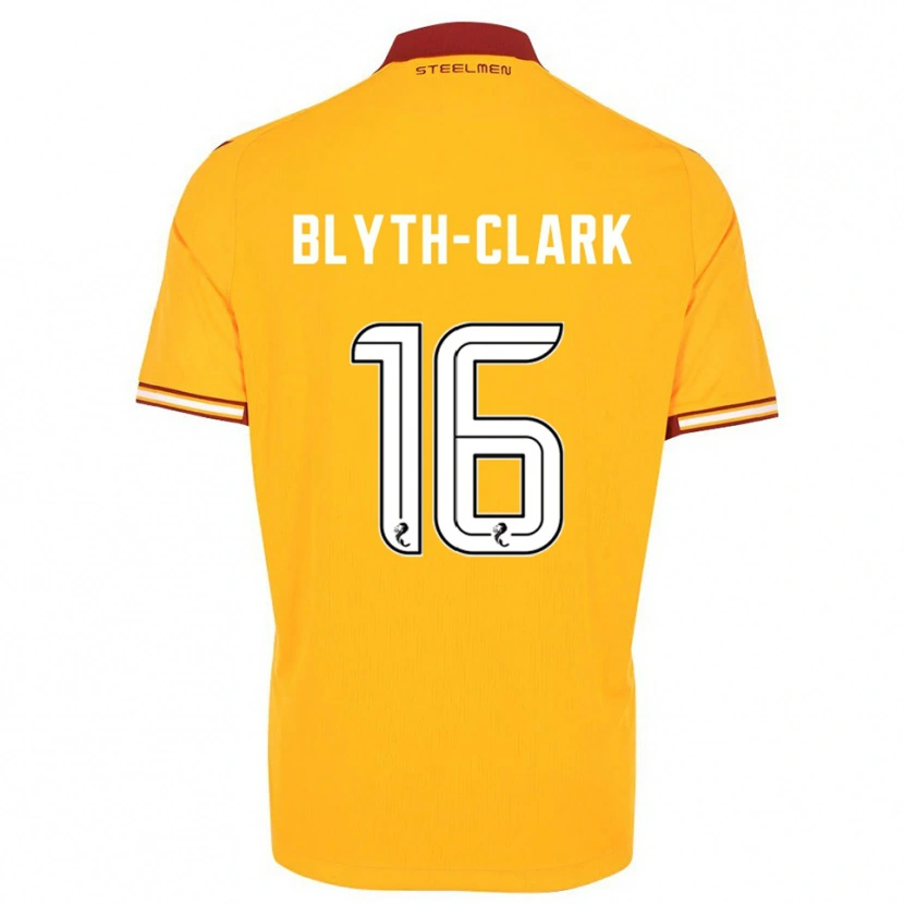 Danxen Børn Mason Blyth-Clark #16 Gul Burgunder Hjemmebane Spillertrøjer 2025/26 Trøje T-Shirt