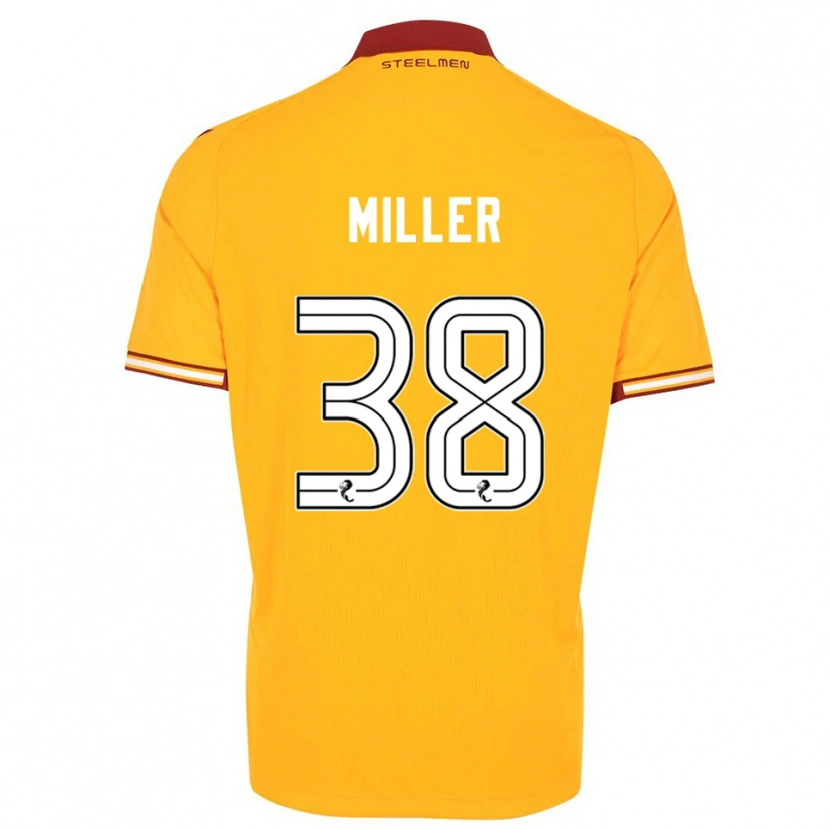 Danxen Børn Lennon Miller #38 Gul Burgunder Hjemmebane Spillertrøjer 2025/26 Trøje T-Shirt