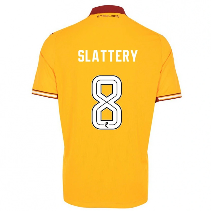 Danxen Børn Callum Slattery #8 Gul Burgunder Hjemmebane Spillertrøjer 2025/26 Trøje T-Shirt