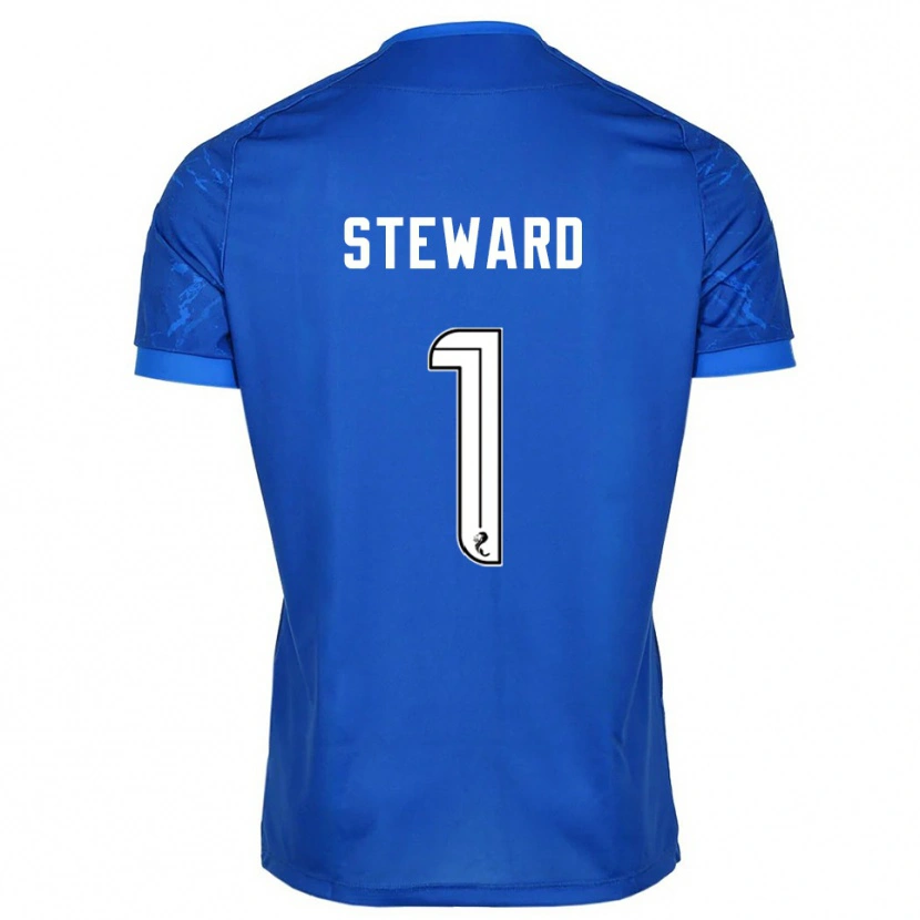 Danxen Børn Toby Steward #1 Blå Hvid Hjemmebane Spillertrøjer 2025/26 Trøje T-Shirt