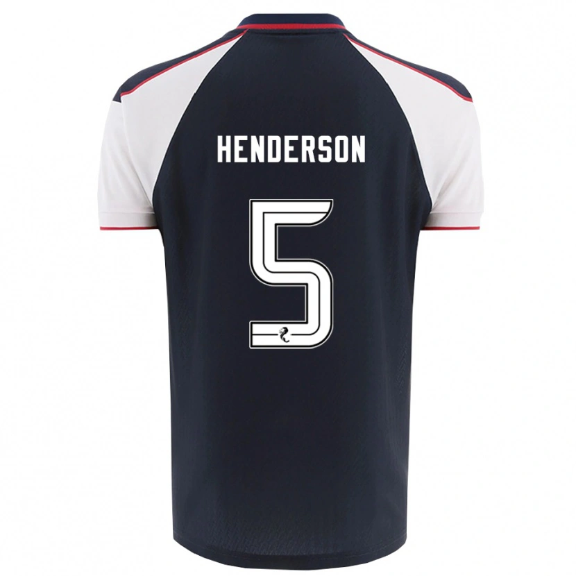 Danxen Børn Liam Henderson #5 Marineblå Hvid Hjemmebane Spillertrøjer 2025/26 Trøje T-Shirt