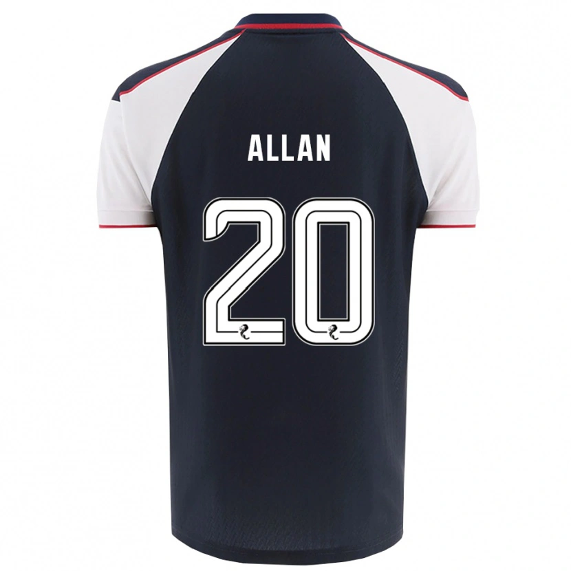 Danxen Børn Connor Allan #20 Marineblå Hvid Hjemmebane Spillertrøjer 2025/26 Trøje T-Shirt