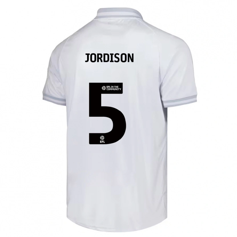 Danxen Børn Ben Jordison #5 Hvid Grå Sort Udebane Spillertrøjer 2025/26 Trøje T-Shirt