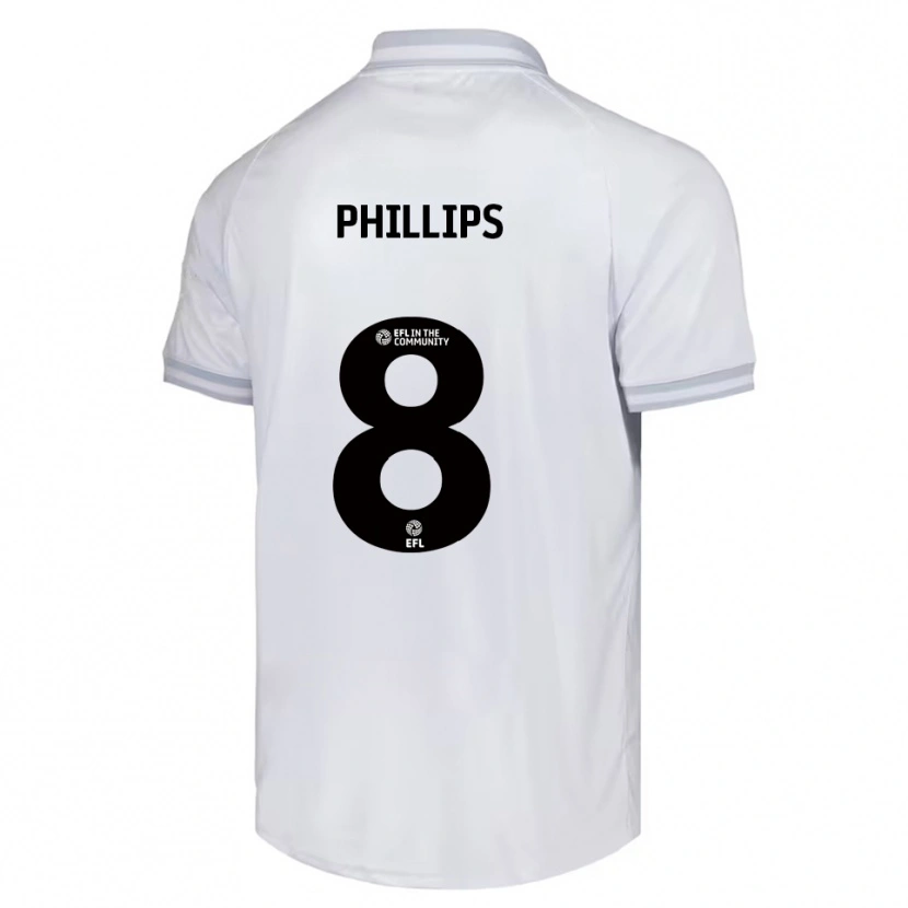 Danxen Børn Adam Phillips #8 Hvid Grå Sort Udebane Spillertrøjer 2025/26 Trøje T-Shirt