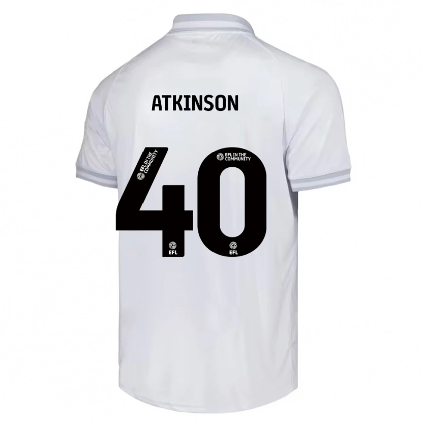 Danxen Børn Aaron Atkinson #40 Hvid Grå Sort Udebane Spillertrøjer 2025/26 Trøje T-Shirt