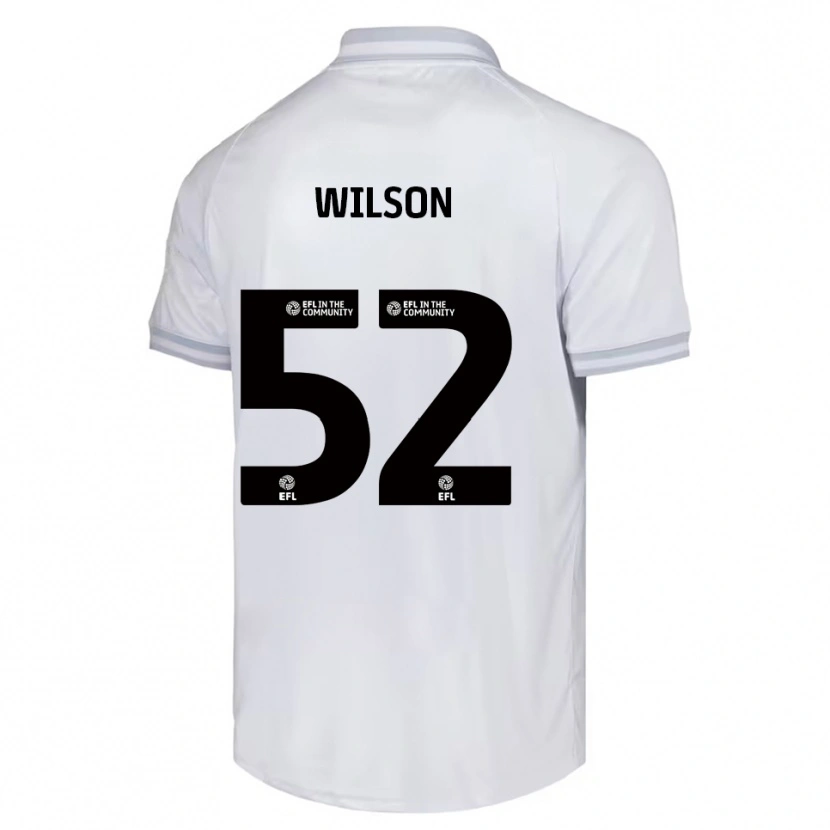 Danxen Børn Aston Wilson #52 Hvid Grå Sort Udebane Spillertrøjer 2025/26 Trøje T-Shirt