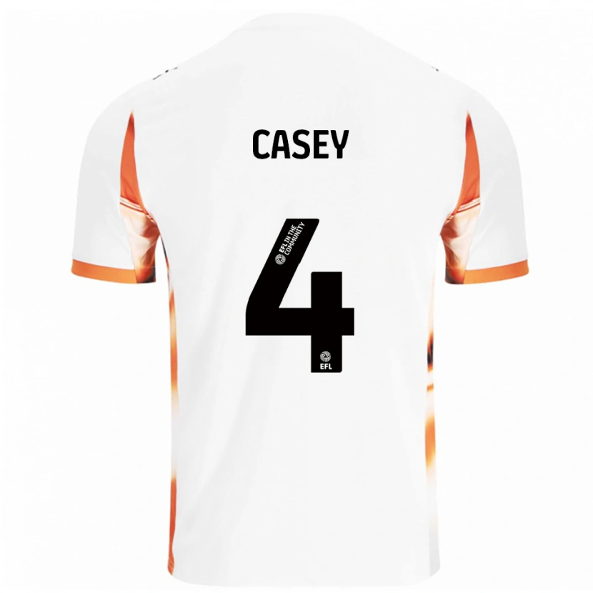 Danxen Børn Oliver Casey #4 Hvid Orange Sort Udebane Spillertrøjer 2025/26 Trøje T-Shirt