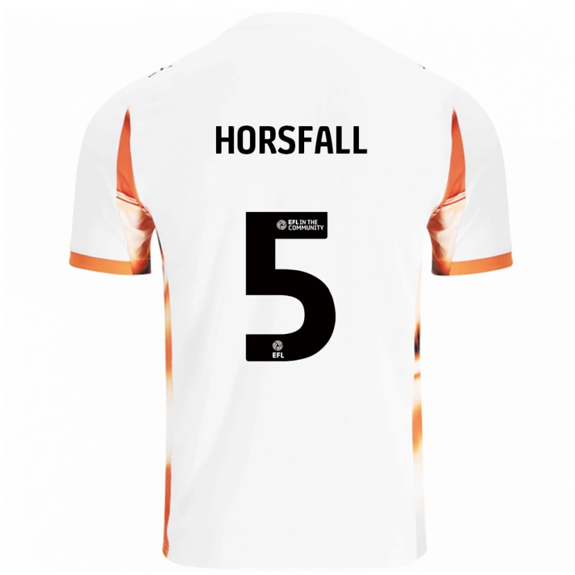 Danxen Børn Fraser Horsfall #5 Hvid Orange Sort Udebane Spillertrøjer 2025/26 Trøje T-Shirt