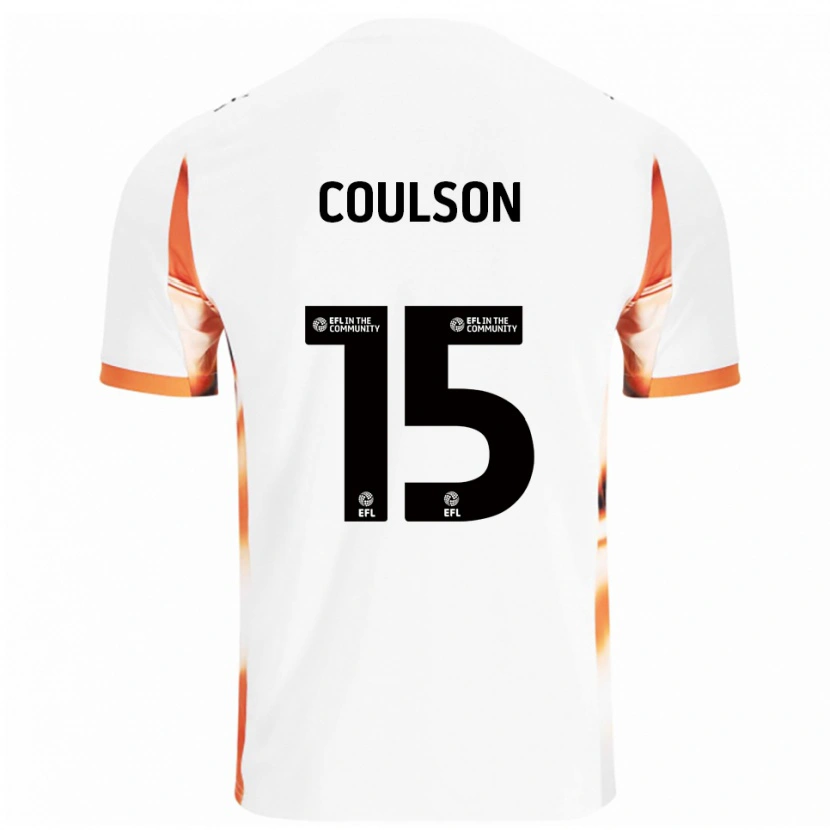 Danxen Børn Hayden Coulson #15 Hvid Orange Sort Udebane Spillertrøjer 2025/26 Trøje T-Shirt