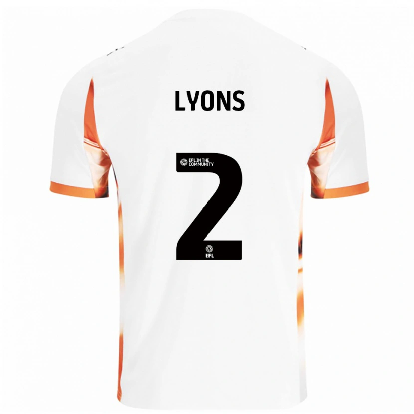 Danxen Børn Andy Lyons #2 Hvid Orange Sort Udebane Spillertrøjer 2025/26 Trøje T-Shirt