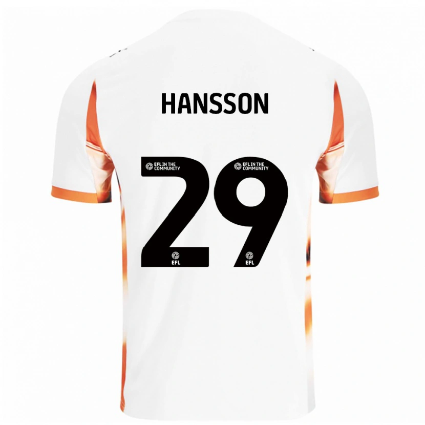 Danxen Børn Emil Hansson #29 Hvid Orange Sort Udebane Spillertrøjer 2025/26 Trøje T-Shirt