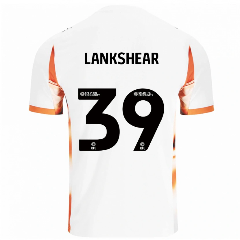 Danxen Børn Alex Lankshear #39 Hvid Orange Sort Udebane Spillertrøjer 2025/26 Trøje T-Shirt