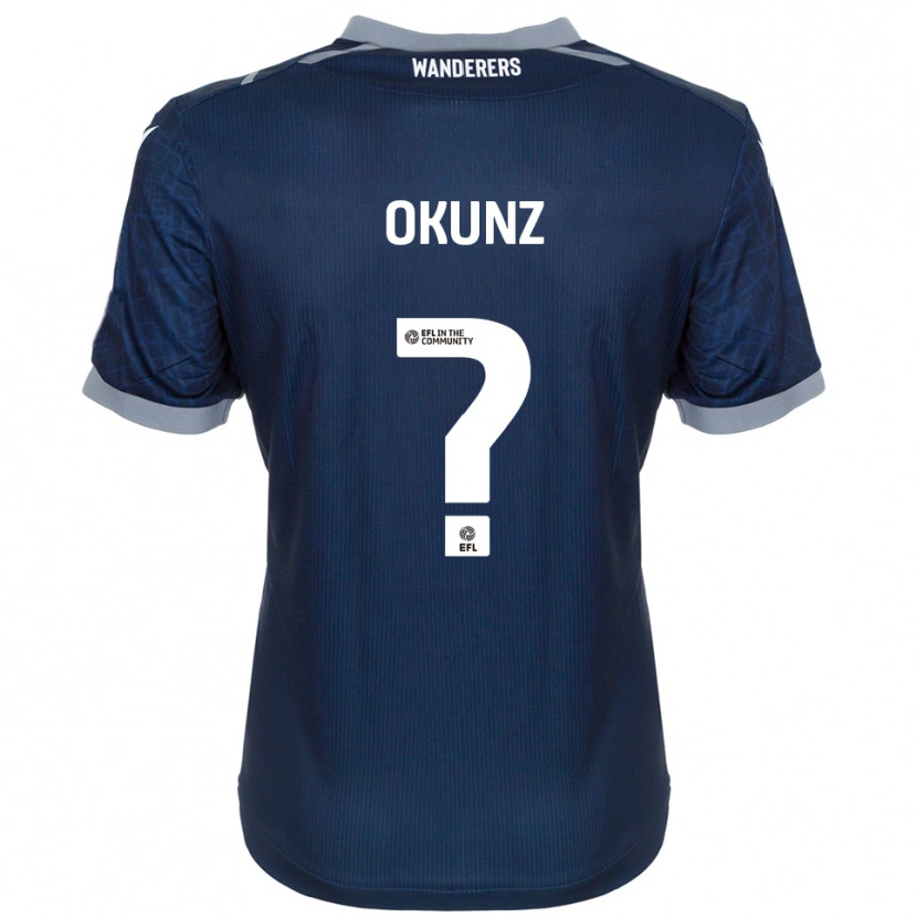 Danxen Børn Danny Okunz #0 Marineblå Grå Udebane Spillertrøjer 2025/26 Trøje T-Shirt