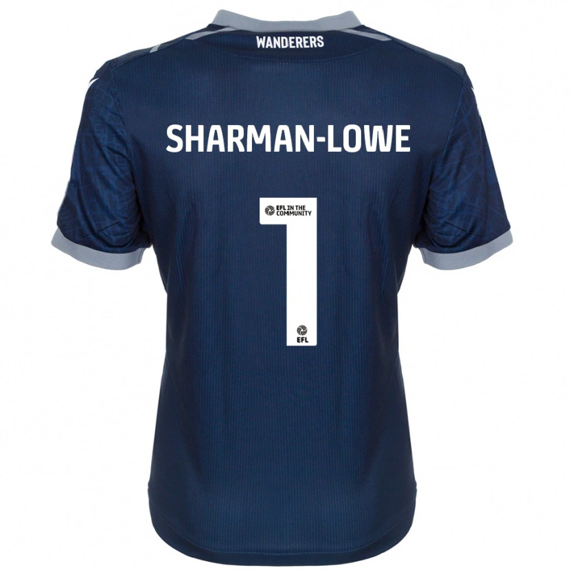 Danxen Børn Teddy Sharman-Lowe #1 Marineblå Grå Udebane Spillertrøjer 2025/26 Trøje T-Shirt