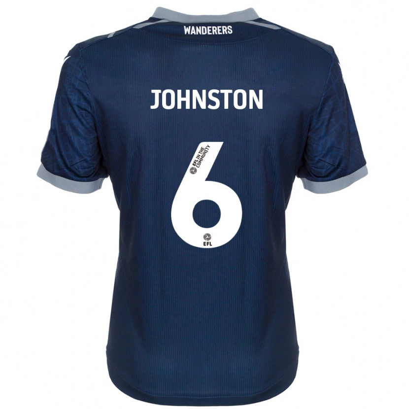 Danxen Børn George Johnston #6 Marineblå Grå Udebane Spillertrøjer 2025/26 Trøje T-Shirt