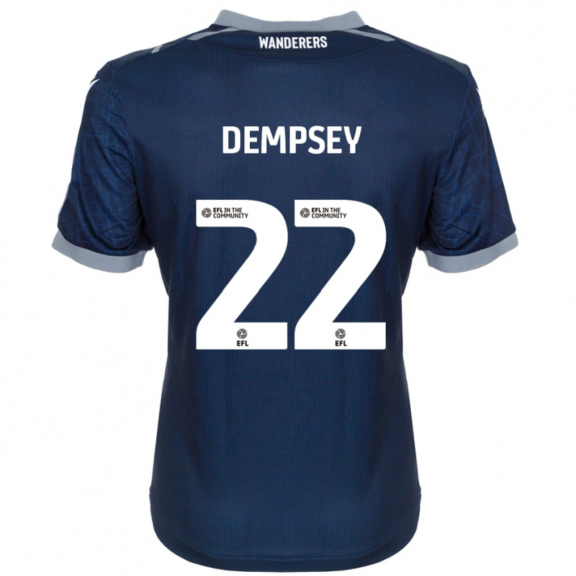 Danxen Børn Kyle Dempsey #22 Marineblå Grå Udebane Spillertrøjer 2025/26 Trøje T-Shirt