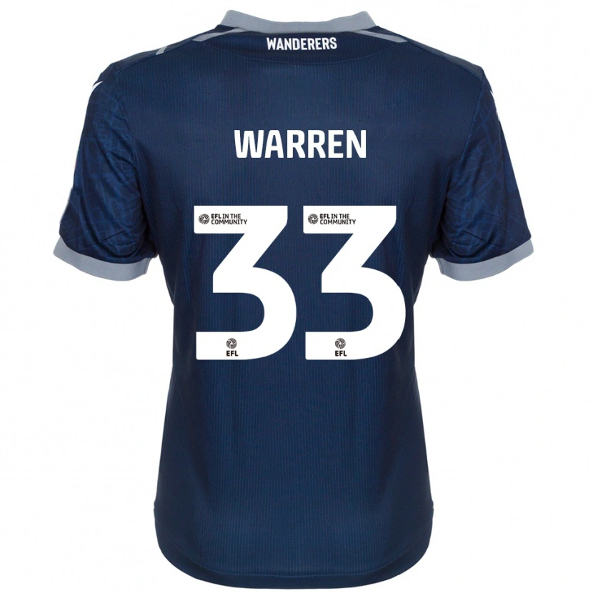 Danxen Børn Charlie Warren #33 Marineblå Grå Udebane Spillertrøjer 2025/26 Trøje T-Shirt