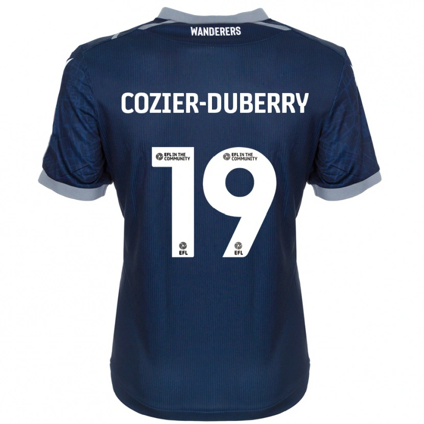 Danxen Børn Amario Cozier-Duberry #19 Marineblå Grå Udebane Spillertrøjer 2025/26 Trøje T-Shirt