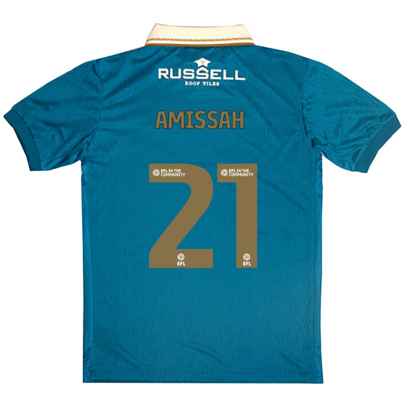 Danxen Børn Jordan Amissah #21 Lyseblå Hvid Udebane Spillertrøjer 2025/26 Trøje T-Shirt