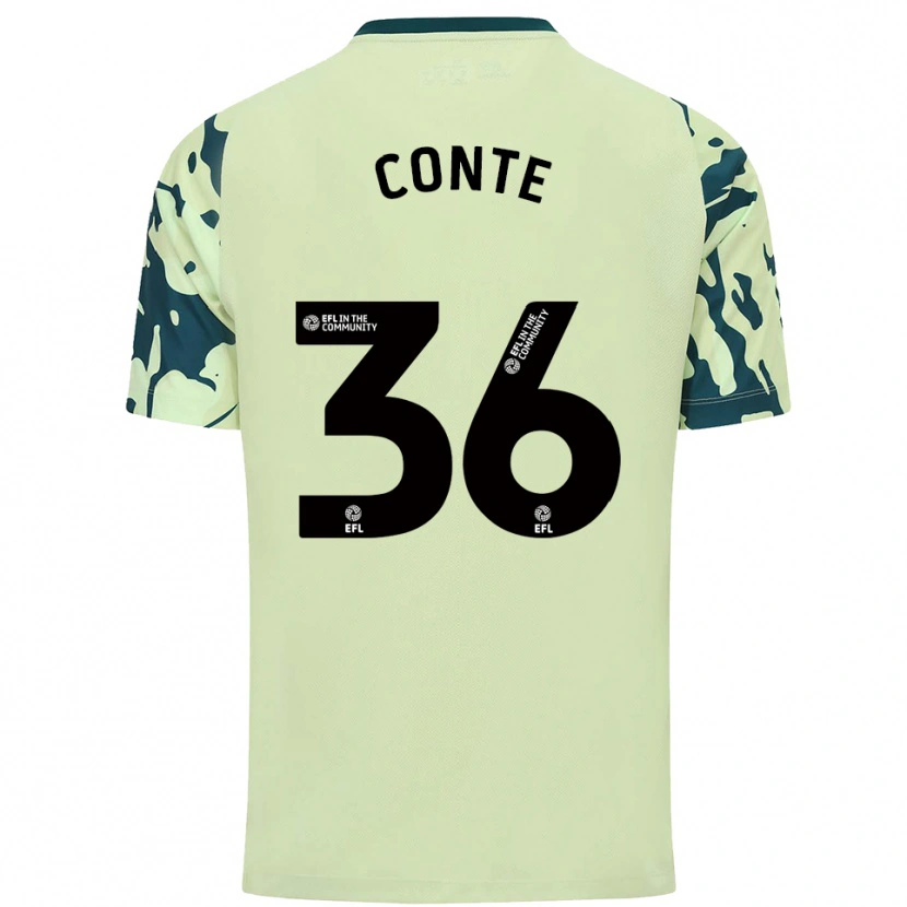 Danxen Børn Raheem Conte #36 Mørkegrøn Udebane Spillertrøjer 2025/26 Trøje T-Shirt