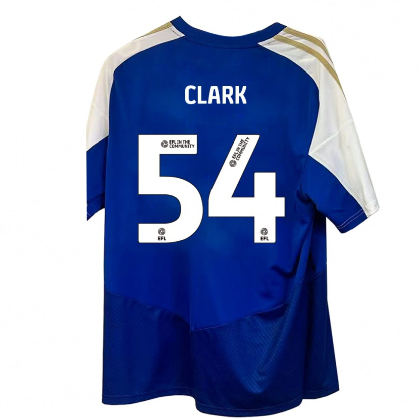 Danxen Børn Max Clark #54 Blå Hvid Guld Udebane Spillertrøjer 2025/26 Trøje T-Shirt
