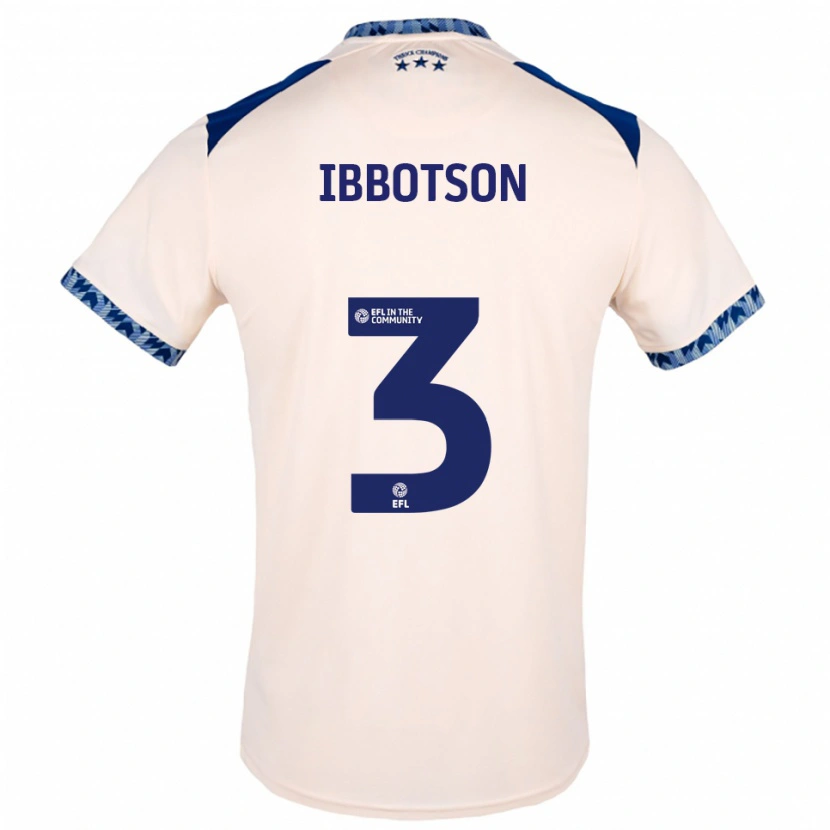Danxen Børn Beth Ibbotson #3 Offwhite Marineblå Udebane Spillertrøjer 2025/26 Trøje T-Shirt