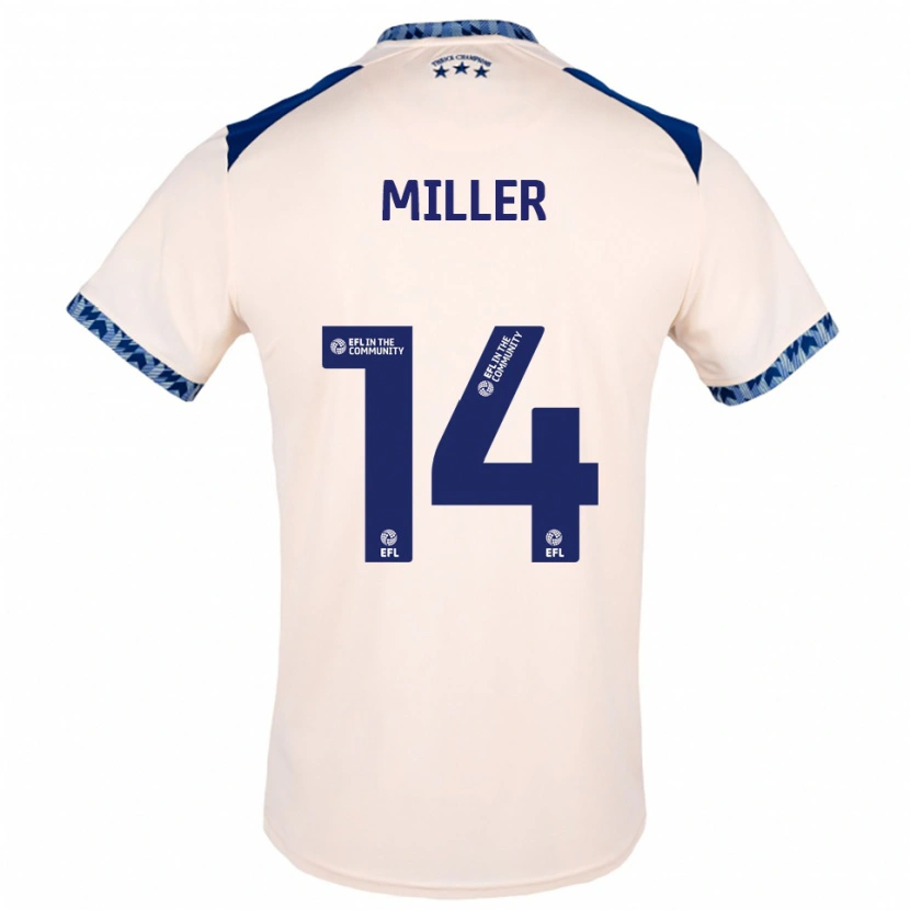 Danxen Børn Mickel Miller #14 Offwhite Marineblå Udebane Spillertrøjer 2025/26 Trøje T-Shirt