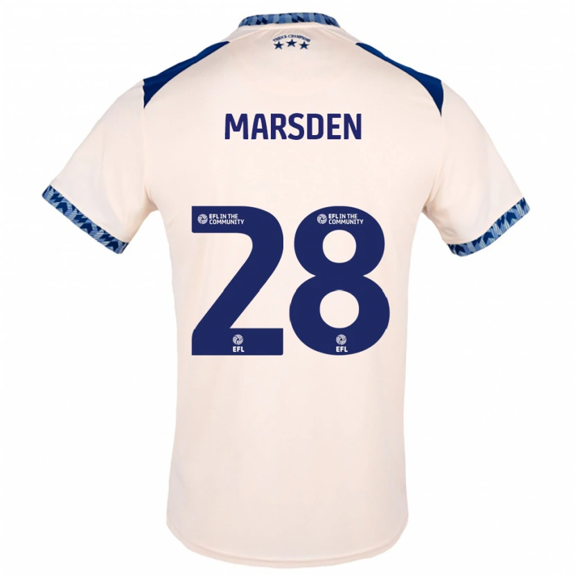 Danxen Børn Brooke Marsden #28 Offwhite Marineblå Udebane Spillertrøjer 2025/26 Trøje T-Shirt