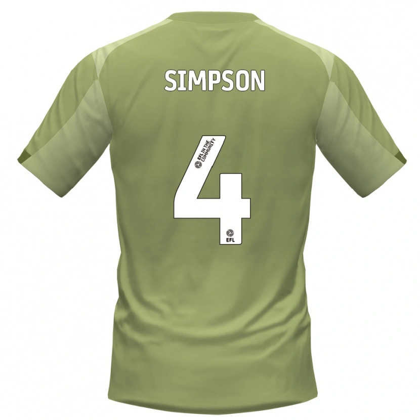 Danxen Børn Jack Simpson #4 Salvie Champagne Udebane Spillertrøjer 2025/26 Trøje T-Shirt